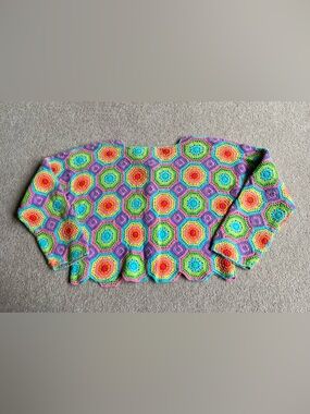 Price firm- Michael Simon S M Open Crochet Sweater Cardigan